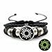 Thalireth 2PCS Luminous Sun And Moon Couples Friendship Matching Love Bracelets Leather Y2k Spirilet Glow In The Dark Adjustable Bracelets Love Gift for Him & Her