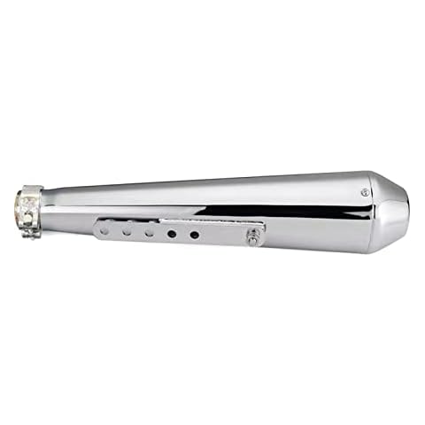 WENLICP Universal Muffler Silencer Slip On 1.5-2" Inlet Motorbike Muffler Stainless Steel Motorcycle Muffler For Harleys,Dirt Bikes And Street Bike Scooters(CHROME) Cover