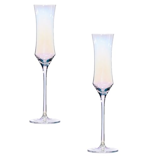 Verre à vin rouge lot de 2 verres à pied colorés design arc-en-ciel transparent taille fine
