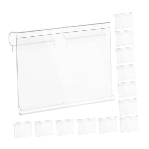 HIAKDOFT 50個 透明ラベルホルダー ワイヤーシェルフ用クリア価格表示タグ 小売店 スーパー向け多用途ラベルオーガナイザー 簡単取付け可能