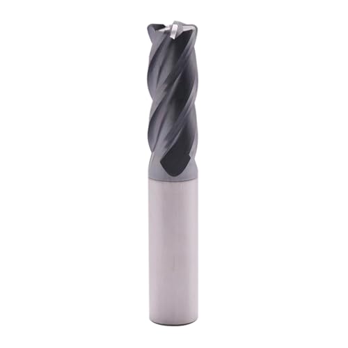 Image of 1 /2 inch 4 Flute Solid Carbide End Mill - .060 inch Corner Radius, AlTiN Coated | 35 Helix, 1 /2 inch Cutting Dia, 1 /2 inch Shank Dia, 1-1 /4 inch LOC, 3 inch OAL for Milling Alloy Steel, Cast Iron, Copper