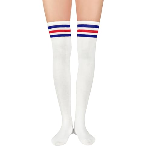 Image of Century Star Thigh High Socks Long Over Knee High Socks for Women Casual Athlete Striped Knee High Stocking