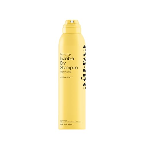 Eva NYC Invisible Dry Shampoo Spray - Oil-Absorbing, Removes Odor & No White Cast - Freshen Up Dry Shampoo For Women - For Light, Dark + Oily Hair - Warm Vanilla Scent - 5.3 oz