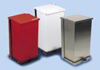 1089221 PT# P-16 Can Trash Steel Rectangle 4gal Step-On w/ Labels White Ea Made by Detecto Scales Co