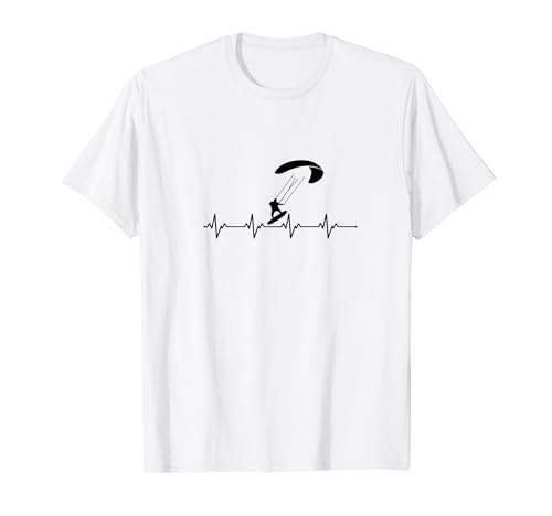 surf kitesurf heart beat kitesurfer sports nautiques kite surf T-Shirt