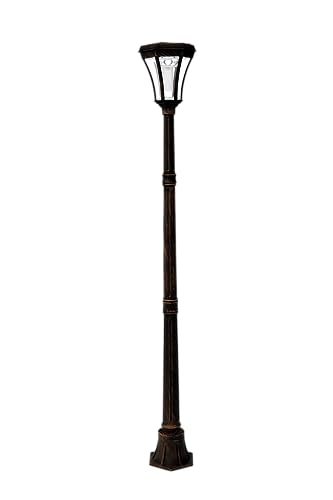 リビングアウト(Living Out) ヨーロピアンソーラーLED街灯 BZ ブロンズ 幅22p×24p×高183p 光度20〜60ルーメンス 重量約3kg 街灯 エコ 省エネ 電源不要 ソーラーパワー