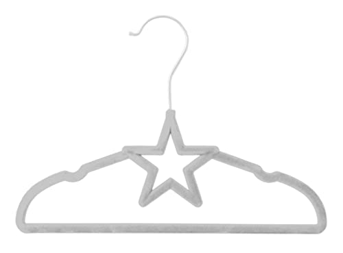 Kit 120 Cabides de Veludo Estrela Off-white