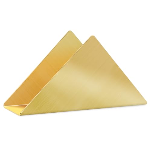 Yesaler Servilletero Triangular de acero Inoxidable Servilletero de papel Servilletero Independiente Dispensador de Servilletas Servilletero de Cocina (Oro)