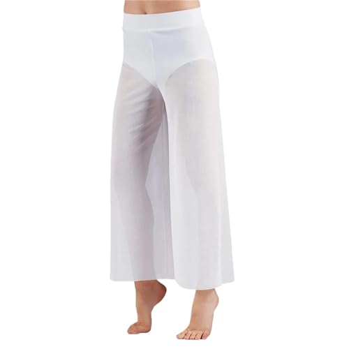 Pantalon de danse moderne taille haute en maille fluide pour grands mouvements