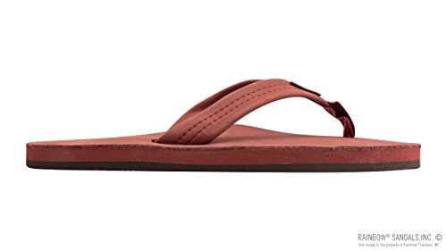 Image of Rainbow Sandals Men's Premier Leather Single Layer Wide Strap with Arch, Cognac, Men's X-Large / 11-12 D(M) US