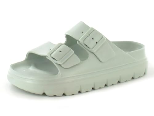 Yinka Shoes Damen EVA-Sandalen mit doppelter Schnalle, Mint Flatform, 40 EU