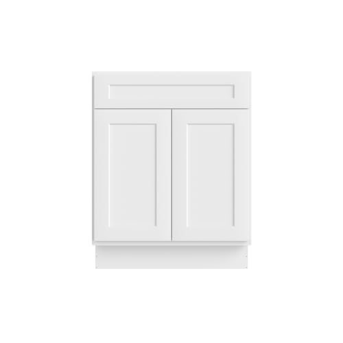 Image of Furinno Shaker Bath Vanity Cabinet Without Top, Ready to Assemble, 21 D x 27 W x 34.5 H, White