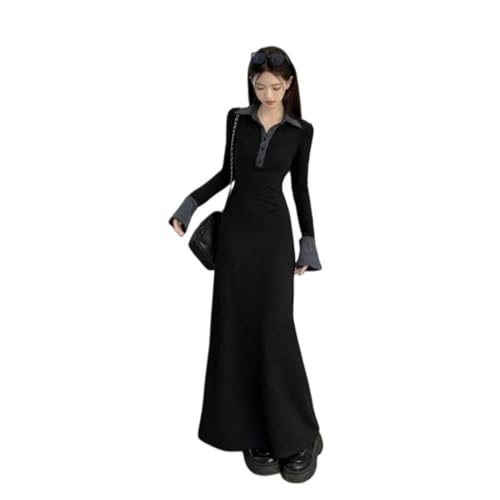 Robe en tricot noir moulante avec des finitions haut de gamme
