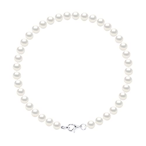 Bracelet perles de culture d'eau douce blanches et argent 925