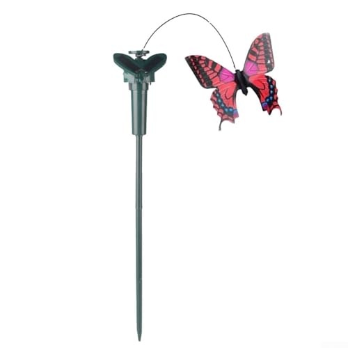 Solarbetriebener Schmetterling Vogel Garten Ornament Realistisch Wasserdicht Outdoor Hof Dekor mit lebensechten Design und Dual Power Optionen für Zuhause Rasen Landschaft Hochzeit (Schmetterling)