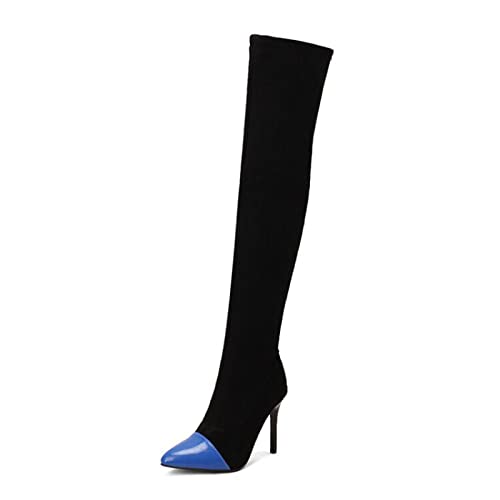 Bottes de mode pour femmes à bout pointu et bottes hautes élastiques 11cm
