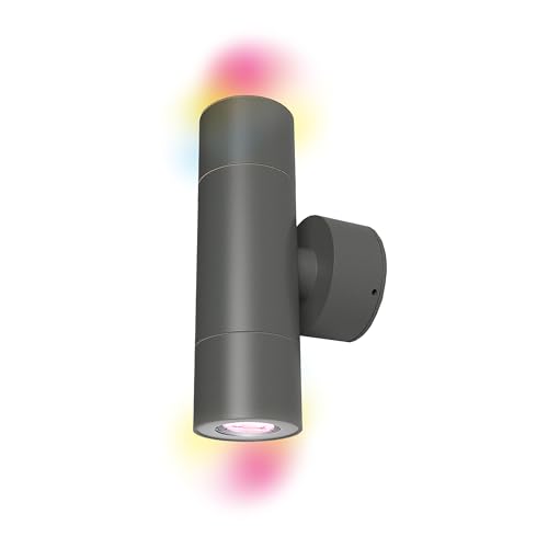 4lite Smart Outdoor Up Down Wall Light (Graphite) 345lm IP54 Supplied with 2X Smart GU10 Bulbs - 4L2/2305-4Yr Guarantee