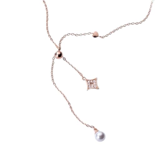 Chaîne de collier synthétique avec étoile et perle, le cadeau idéal