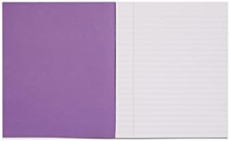 RHINO Stationery Exercise Book, 8 X 6.5, 48 Page, 8mm Lined With Margin, Purple, School Books, Pack of 10