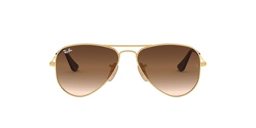 Ray-Ban Junior Unisex Kids RJ9506S Metal Aviator Sunglasses, Arista/Brown Gradient Dark Brown, 52 mm