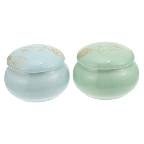 minkissy 2piezas Mini Tarro De Colorete Frascos De Cerámica...