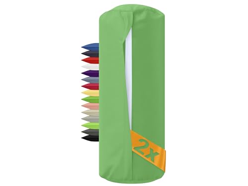 npluseins Juego de 2 fundas para rollos de cuello (40 x 15 cm, 100 % algodón), color verde