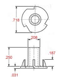 T-NUT 8-32 X 1/4