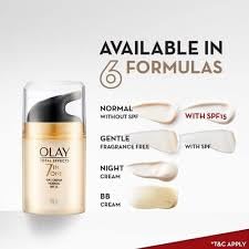 Image of Olay Total Effects Anti Ageing Skin Cream (Moisturizer)| Fights 7 Signs of Ageing | With Niacinamide and Green Tea Extracts | Normal, Oily, Dry, Combination Skin | 50g (Gentle Day Cream)