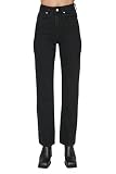 Trendyol Herren Hoher Bund Weites Bein der 90er Jeans, Black, 34 damskie, Czarny, 30