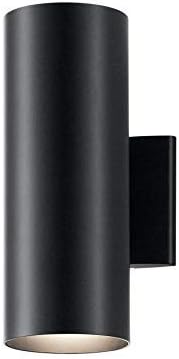 Miniatura 6 de Kichler Cilinders - Aplique de pared para exteriores de 12 pulgadas en negro, lámpara de pared exterior de 2 luces, accesorio cilíndrico, (12