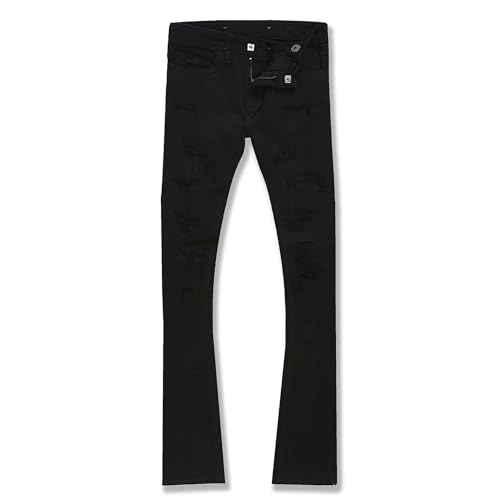 Jordan Craig Boys Stacked Rockport Denim Jeans - Skinny Fit Jeans, Perfect for Fashion and Pants Jet Black