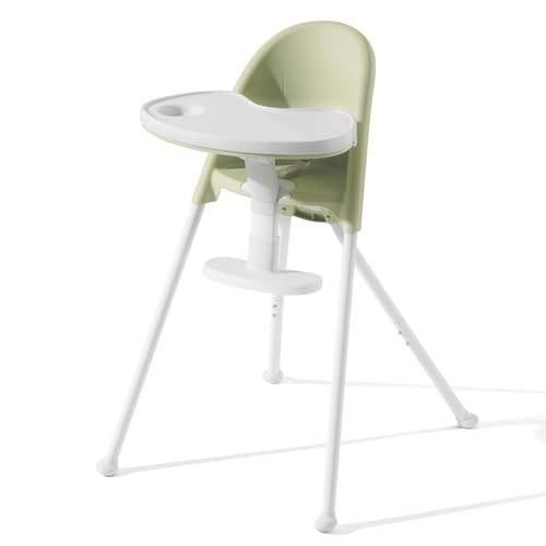 Image of High Chair Folding,One Click fold,Save Space, Detachable Double Tray, Infant Chair, Car Traveling, 3 in 1 Convertible, 3-Point Harness, Adjustable Footrest, Non-Slip Feet, Adjustable Legs