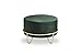 LIFA LIVING Taburete Redondo Moderno, Pouf Vintage bajo, Reposapiés de Terciopelo, Pouf Elegante y Redondo, Soporte de Metal Dorado, Verde, 35 x Ø55 cm