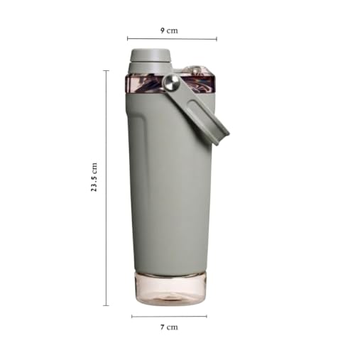 Image of Stainless Steel Protein Sports Shaker Bottle | Leakproof | Grey | 600ml