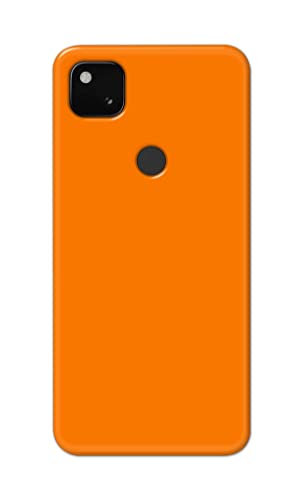 Image of Plain Orange Hard Back Case Cover for Google Pixel 4A (4G) Back Cover -(J5) VNS2229