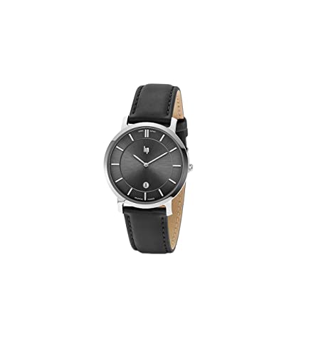 Montre Lip Homme Quartz - 39 mm - Cadran - Bracelet Cuir Noir - 671703