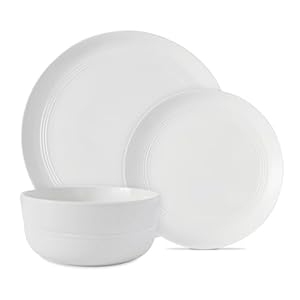 Tower T867023WHT Porcelain Dinnerware Set, 12 Pieces, White