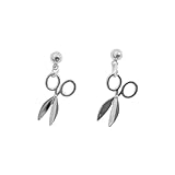 Lindas tijeras colgantes de bola pequeña para mujeres y hombres, plata S925, ligeros, pequeños, piercing de cartílago de moda, cumpleaños, peluquería, regalo para ella