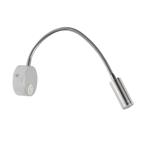 Applique Murale LED Liseuse de Chevet Argentée avec Interrupteur Lampe de Lecture Protection Yeux