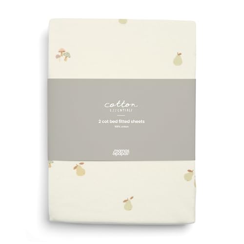 Mamas & Papas 2 Pack Cot/Bed Fitted Sheets, Woodland Print (142x70x19cm)