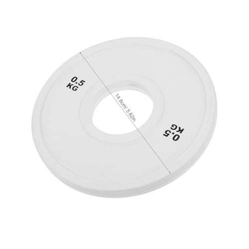 Plaques de poids caoutchouc blanc ouverture large musculation force - 2
