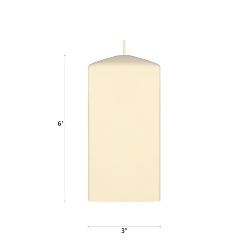 Mega Candles 12 Pcs Unscented Ivory Dome Top Square Pillar Candle, Economical One Time Use Event Wax Candles 3 Inch X 6 Inch, Wedding Receptions, Birthdays, Parties, Celebrations, Florists & Churches #TOP1
