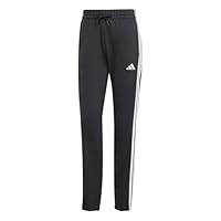 adidas Damen Essentials 3-Stripes French Terry Cuffed Pants, Black/White, M