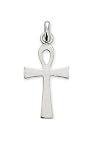 Fabricación tradicional Colgante de cruz de vida egipcia, oro blanco (750/1000, 20 mm)