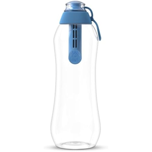 DAFI Butelka filtrująca Soft 700 ml Niebieska - Wymienny filtr węglowy - - Bez BPA, Usuwa smak i zapach chloru - Idealna do szkoły, pracy, na siłownię - Szczelny korek, Wyprodukowana w Europie