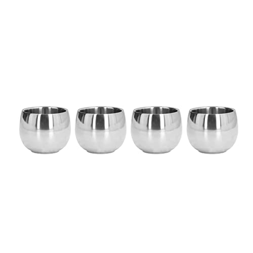 4Pcs Stainless Steel Coffee Cup, Coffee Mugs Camping Cup Double Walled Insulated Coffee Mug Reusable Metal Espresso Cup Mug Tea Cups #TOP5
