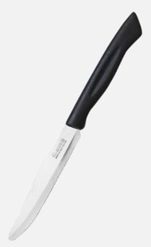 Marietti 6 Steak Knives Top with Saw 11,5 Handle Black Stainless Steel & Plastic