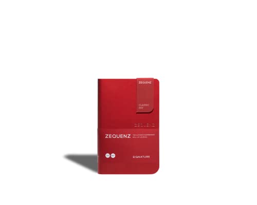 Zequenz Classic 360 Signature Series, Size: A6- Pocket, Color: Red, Paper: Grid, Soft Cover Notebook, Pocket size journal, 3.5