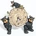 Willie Black Bear with Cub Holding a Birch Log Clock 8