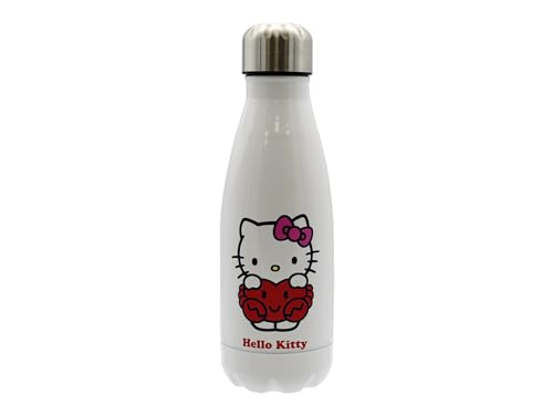 CyP Brands- Hello Kitty, Sanrio, Botella, Botella de Agua, Bidón, Cantimplora, Horóscopo, Cáncer, 550 ml, Color Blanco, Producto Oficial